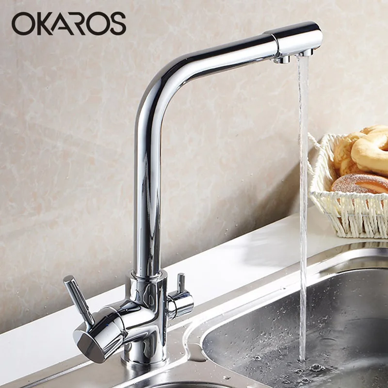 Кухонный Смеситель OKAROS Водоочиститель смеситель с двойным распылителем