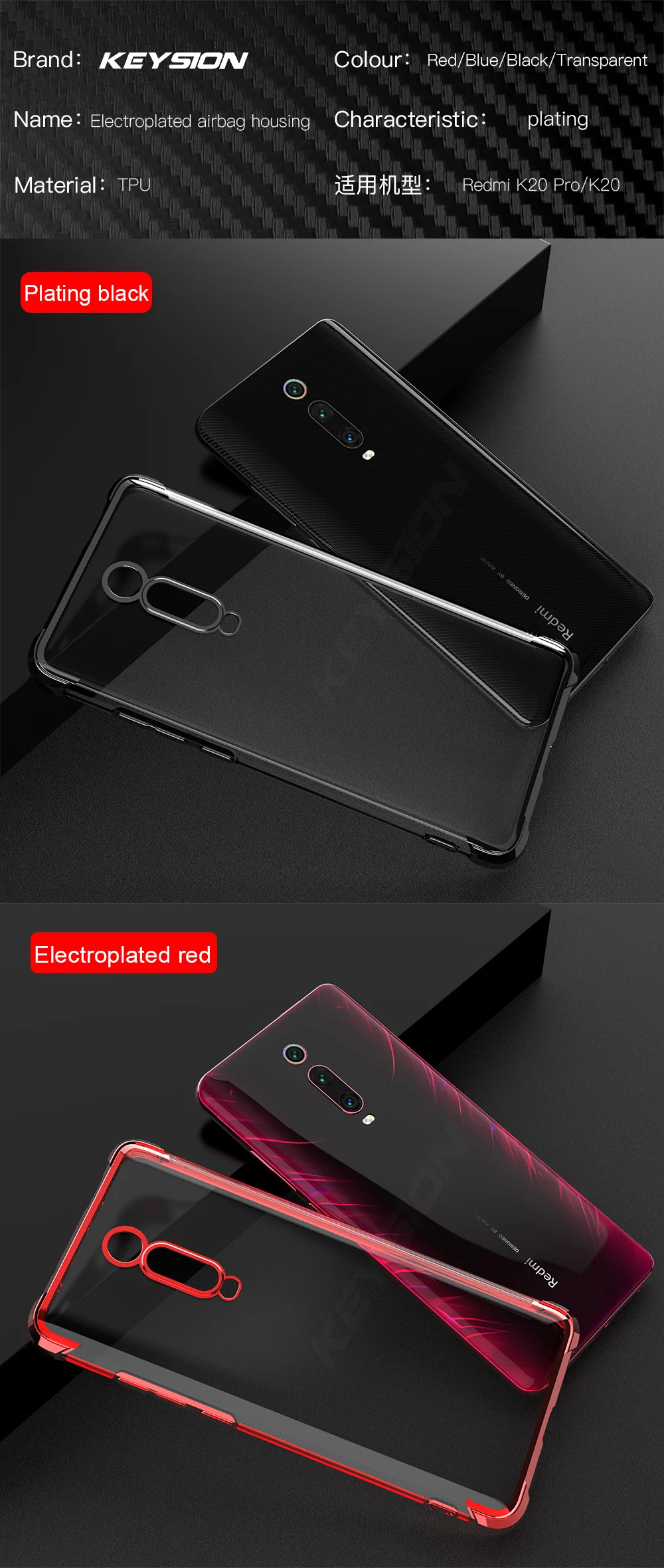Противоударный чехол KEYSION с покрытием для Red mi K20 K20 Pro Note8, противоударный чехол с воздушной подушкой для задней панели телефона Xiaomi mi 9T mi 9 Lite