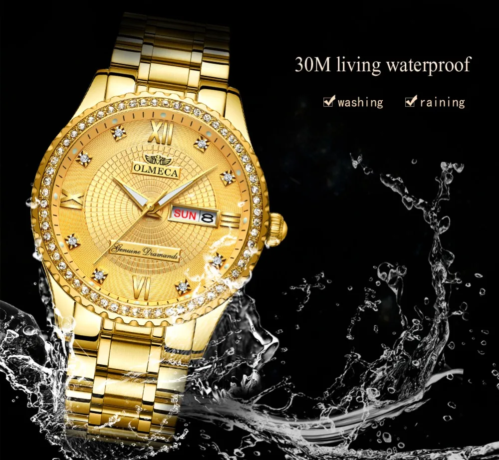 

2019 Top Brand Luxury Diamond Watch Men Golden Stainless Steel Quartz Watches Casual Business Waterproof Wrist watch Relogio Ne