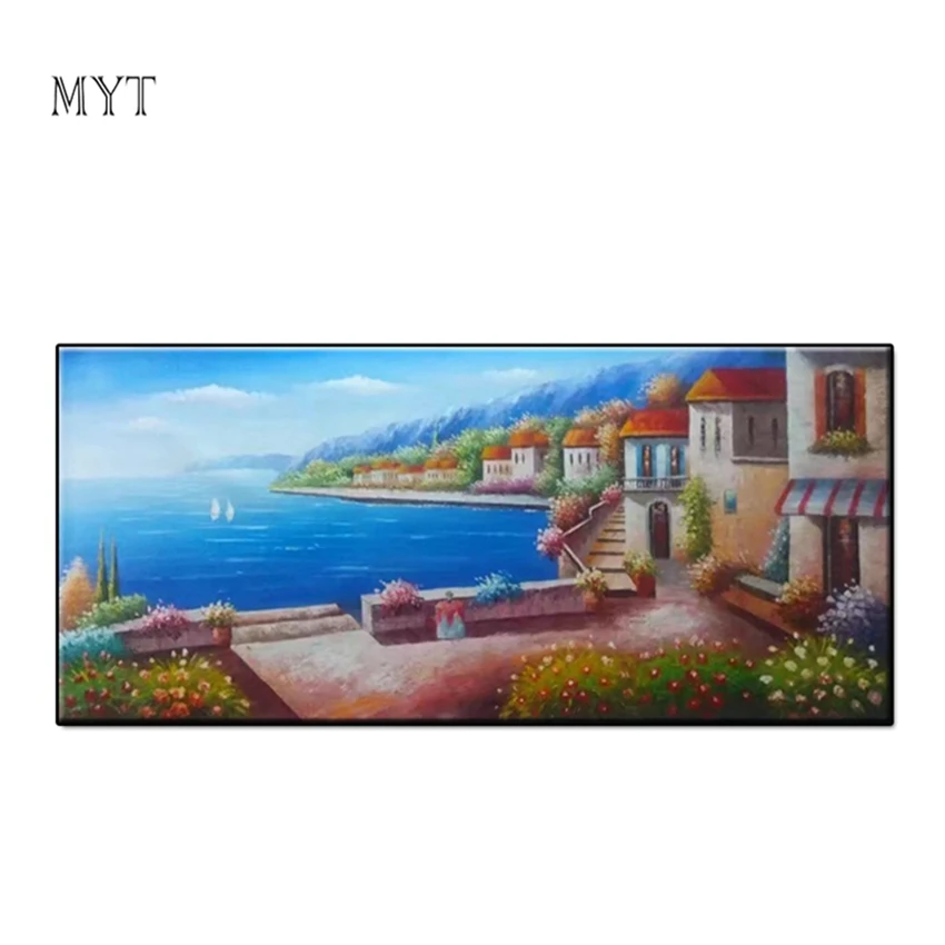 

Large Sea View Room Handmade Oil Paintings On Canvas Wall Pictures Large Canvas Wall Art Mediterranean Sea Painting Pictures