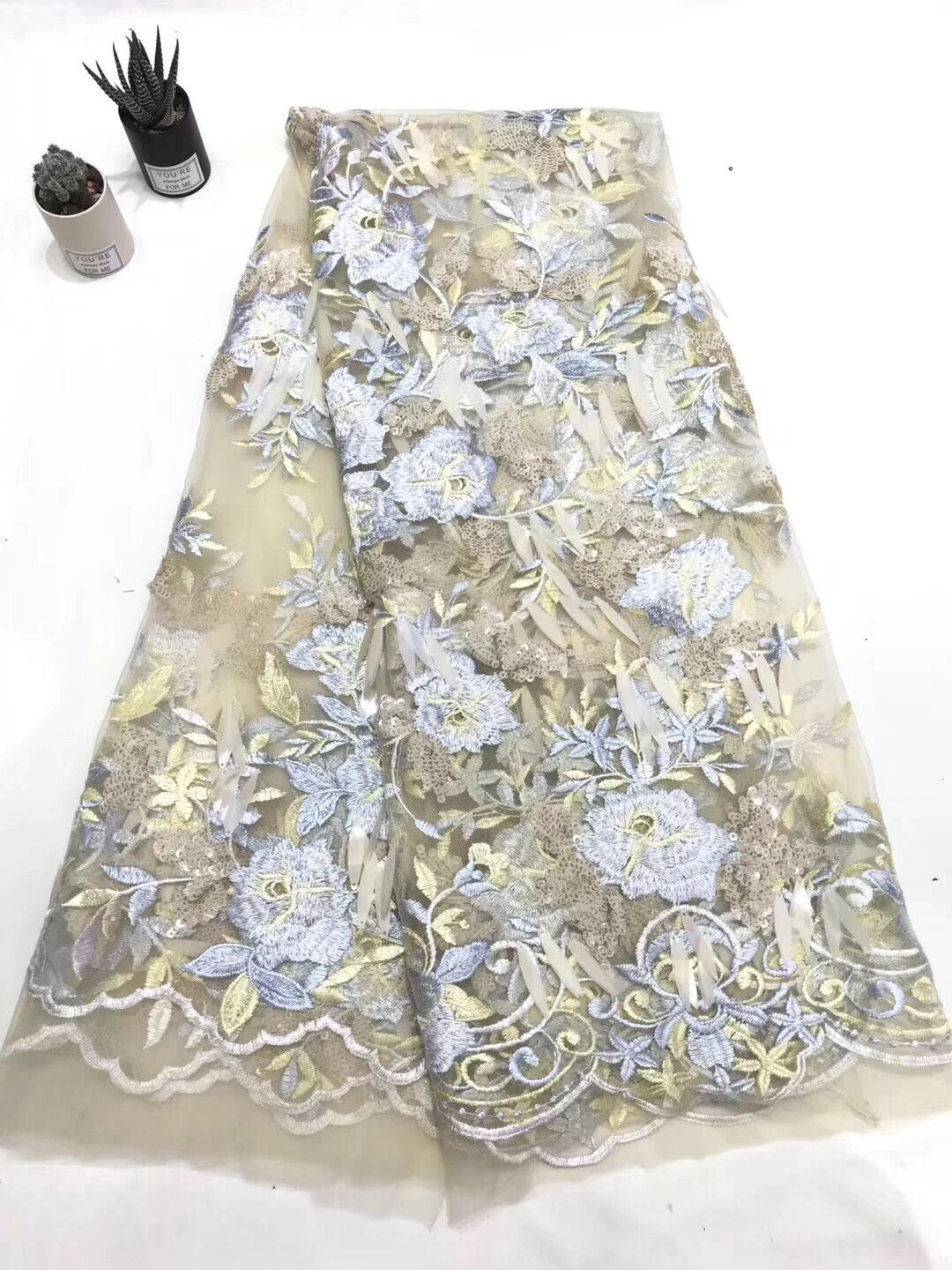 Зеленая африканская кружевная ткань 2019 с вышивкой в нигерийском стиле высокого