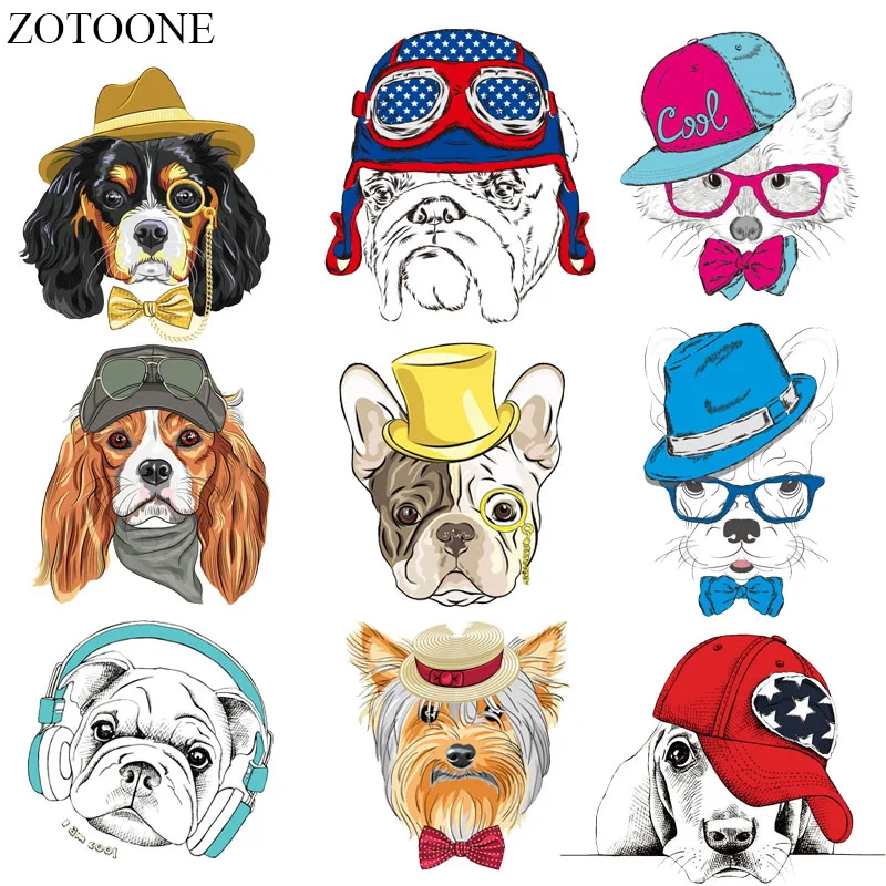 Нашивка ZOTOONE с мультяшными собаками Аппликации термоклейкие переводы для