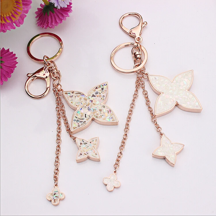 Модные брелоки JINGLANG золотого цвета в виде клевера брелок для женщин сумочка