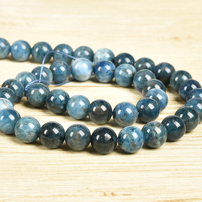 Оптовая продажа голубые апатиттовые круглые бусины россыпью 6/8/10/12 мм для ручного