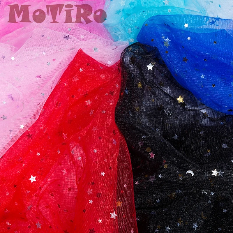 MoTiRo 1 м/партия мягкая Звездная пряжа однотонная сетчатая ткань для DIY