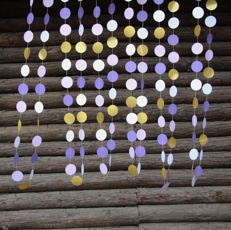 (5 шт./лот) Фиолетовый Золото Гирлянды Фон Свадьба Праздник Фотосессии Торжества