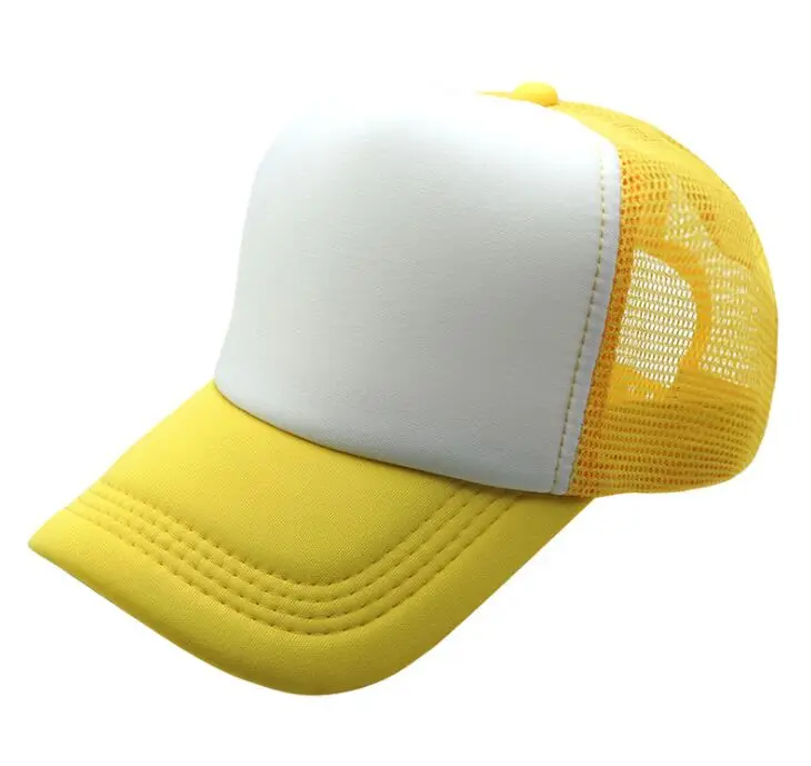 Yellow and white 50 шт./лот,, сделай сам, логотип водителя грузовика, сетчатые кепки, Разноцветные бейсболки из полиэстера, бейсболки, бейсболки Gorros - Цвет: Yellow and white
