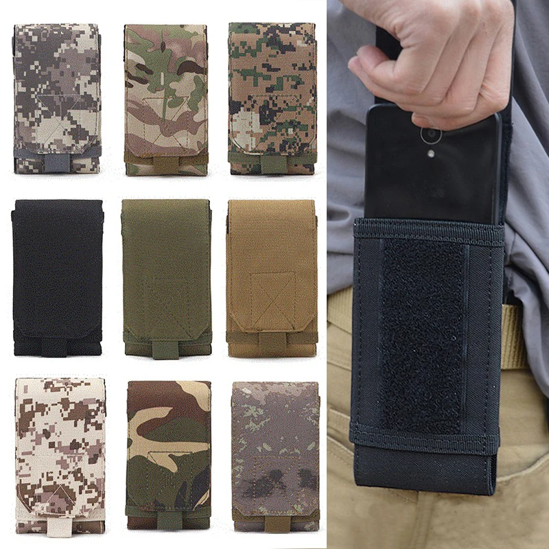 Outdoor Camouflage Waist Bag Tactical Army Phone Holder Sport Belt Bag Case Waterproof Nylon Sport Hunting Camo Bags in Backpack