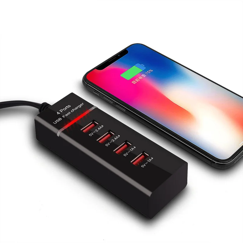 Мобильный телефон Зарядное устройство Держатель 4 Зарядка через USB станция