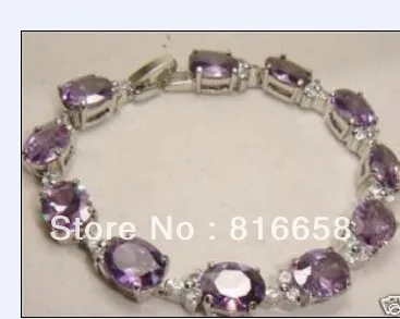 

Attractive silver plated Purple Amethyst Bracelet 7.5"