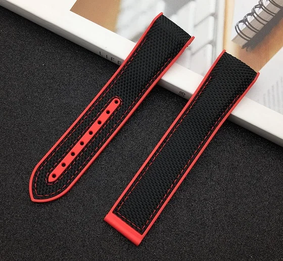 22mm black red edge 20 мм 22 мм резиновые силиконовые браслеты для часов нейлоновый ремешок для часов Omega ремешок Seamaster 300 Speedmaster 8900 инструменты для планеты океана - Цвет ремешка: 22mm black red edge