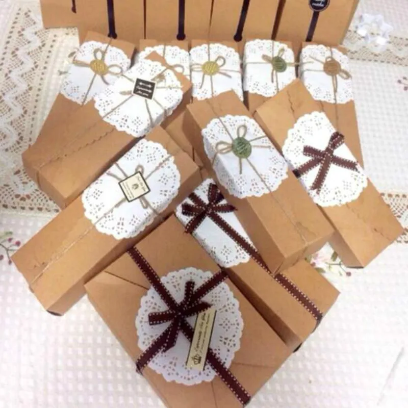 Образец крафт Бумага коробки DIY свадебный подарок Коробки партия коробка конфет