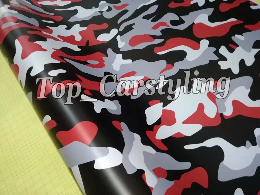 Красный глянец/матовая отделка Jumbo Camo виниловая автомобильная пленка