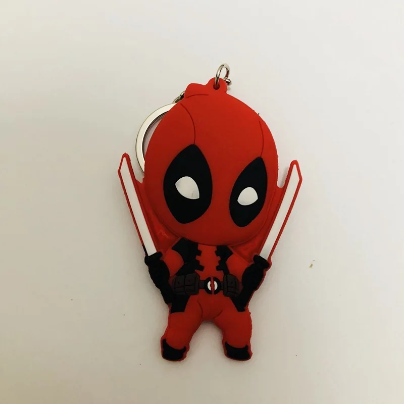 5 С принтами "Marvel", "Мстители", мультфильм ПВХ брелок фильма «Дэдпул»; рубашки; Модная Новинка смешной кулон брелок ювелирные изделия аксессуары Llaveros Chaveiros подарок - Цвет: 5