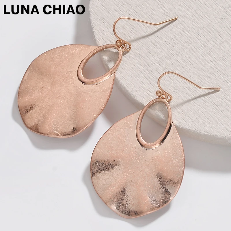 Женские кованые металлические серьги LUNA CHIAO модные поношенные с покрытием из