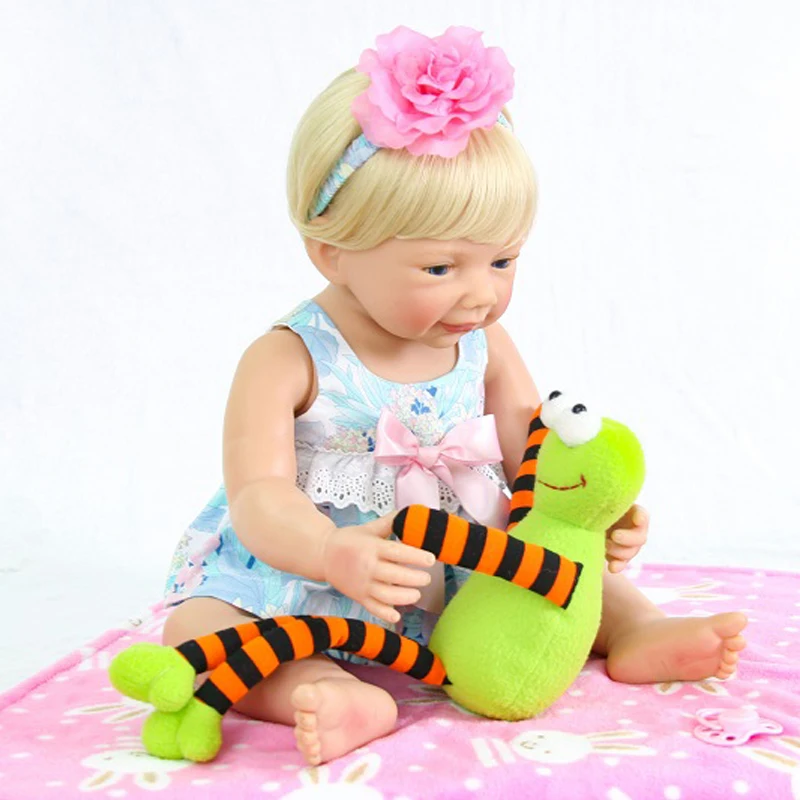 Bebe reborn 22 дюймов полное тело виниловых Reborn для маленьких девочек куклы Высокое