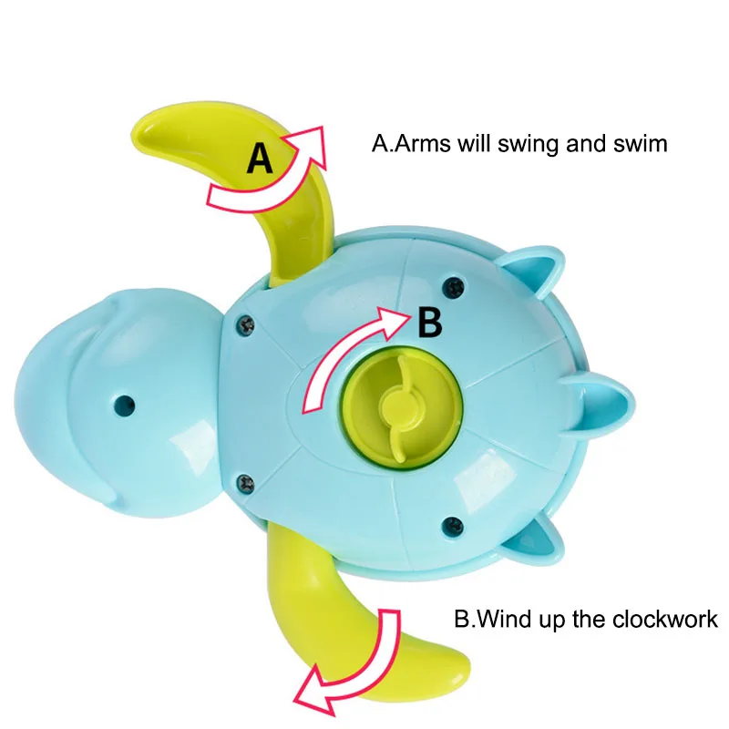 Черепаха для купания младенца на заводном приводе, игрушка-поплавок, классическая игрушка для детей в ванной.
