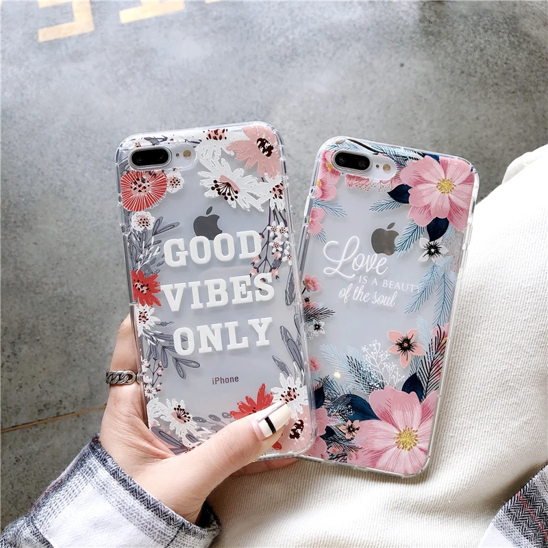 Цветочный Единорог Фламинго чехол для iPhone 7 XR прозрачный X Xs Max Xr 6 6s APPLE 8 9 plus