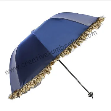 6pcs/lot colour option Ladies' violet blue UPF&gt50+ folding mini umbrella 5 times black coating Anti-UV pocket lace parasol | Дом и сад