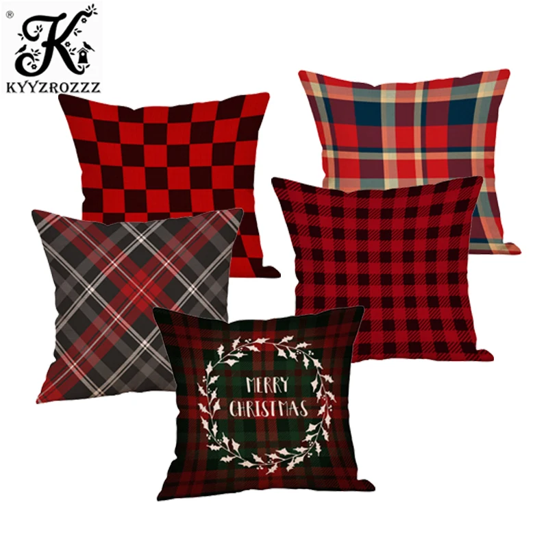 

Christma Pillow Case Linen Sofa Waist Throw Geometry Cushion Cover Geometric Decorative Pillows Cover