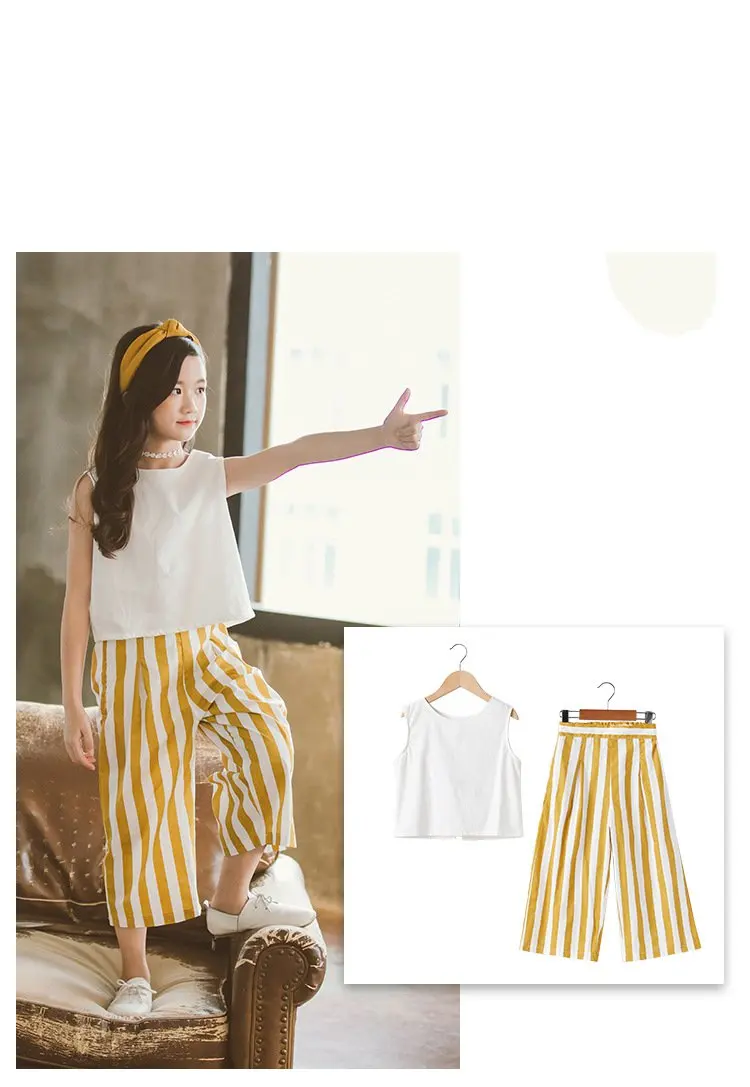 2019 хлопковый комплект из двух предметов на лямках брюки с широкими штанинами