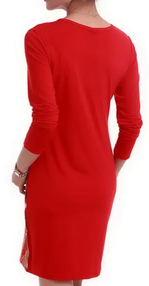 Женское платье с длинным рукавом винтажное Повседневное большого размера M XL 4XL