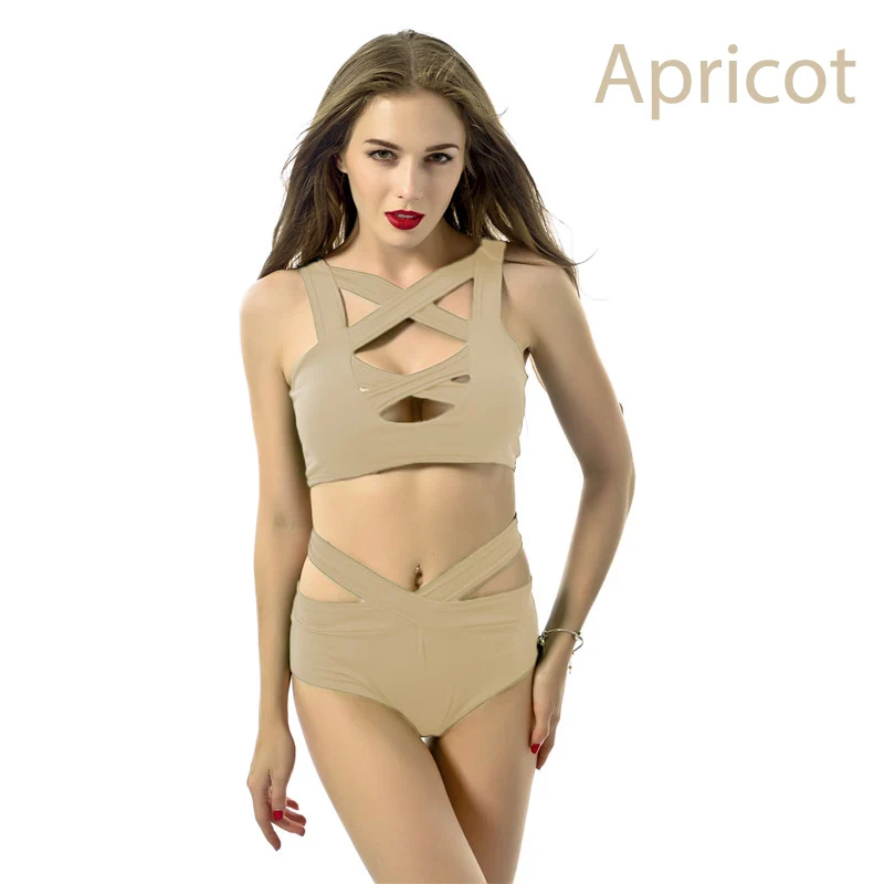 Сексуальный купальник бикини с высокой талией пуш ап женский зеленый черный