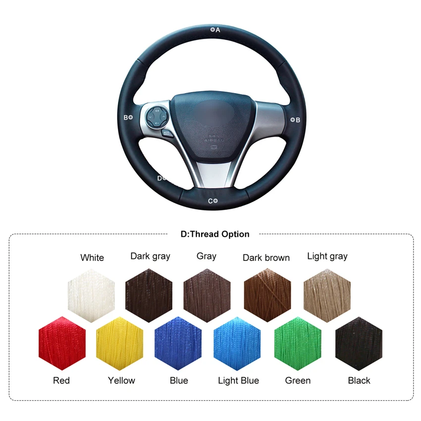 Чехол на руль автомобиля MEWANT из черной искусственной кожи для Toyota Venza 2012 20132014 2015
