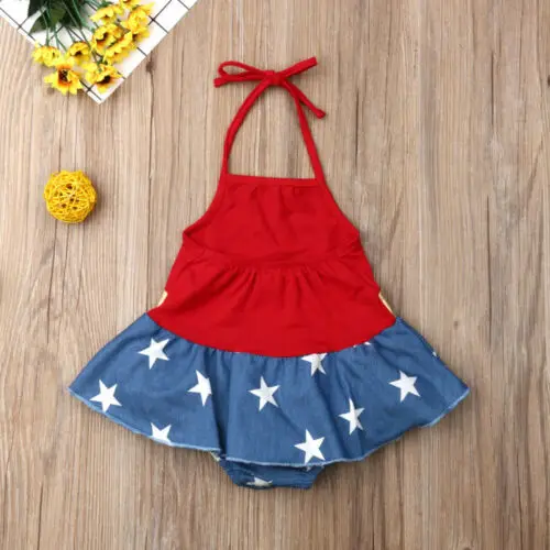 Новинка Летний комбинезон для маленьких девочек на День независимости 4