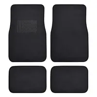 Classic Carpet Floor Mats for Car & Auto - Universal Fit -Front & Rear with Heelpad (Black)