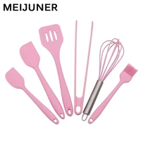 meijuner pink kitchen tools kitchen silicone cook tools 6pcs silicone cooking tool egg beater spatula brush baking sets mj285