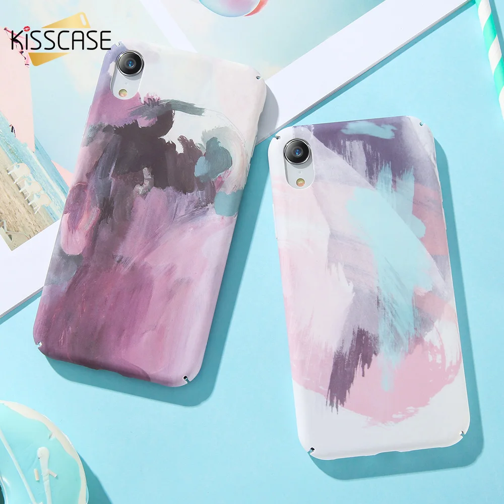 Чехол KISSCASE с акварельными чернилами для iPhone 8 7 XS Max X 10 XR чехол рисунком жесткий 6 6s