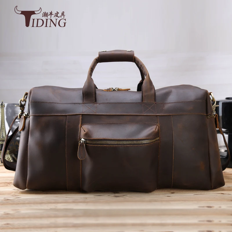 Мужские дорожные сумки из коровьей кожи новинка 2017 Мужская винтажная Модная