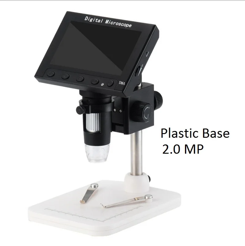 2.0 MP Plastic Base 1000X цифровой микроскоп 2,0 5,0 МП электронный видео микроскоп 4,3 дюймов дисплей с 8 светодиодный стенд для ремонта материнской платы - Цвет: 2.0 MP Plastic Base