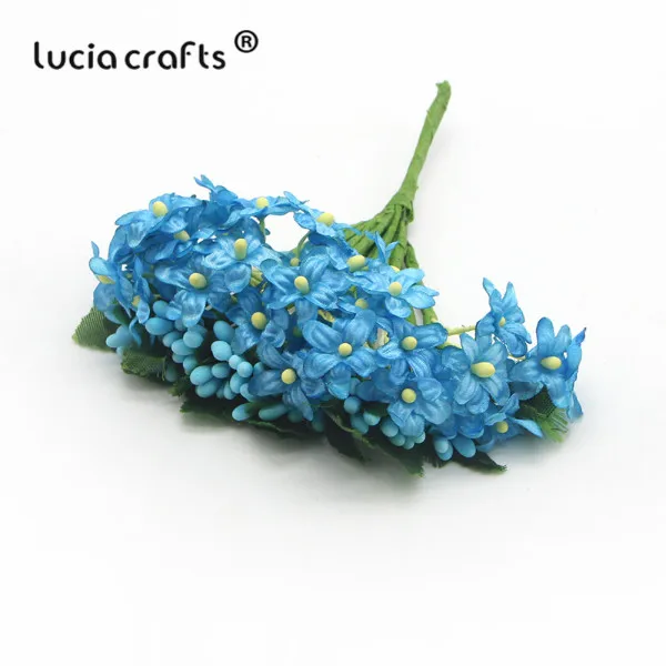 blue Lucia crafts 1 пачка 115 мм шелковая ткань искусственный букет цветов для Свадебная вечеринка в отеле дома DIY художественное украшение A0402 - Цвет: blue
