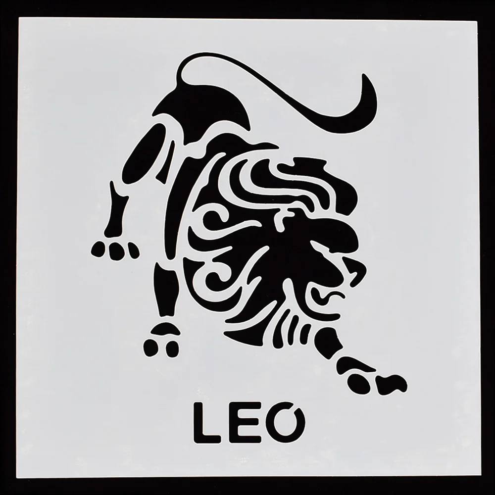 

1PCS Constellations Leo Shaped Reusable Stencil Airbrush Painting Art DIY Home Decoration book Album Crafts Cake Mold