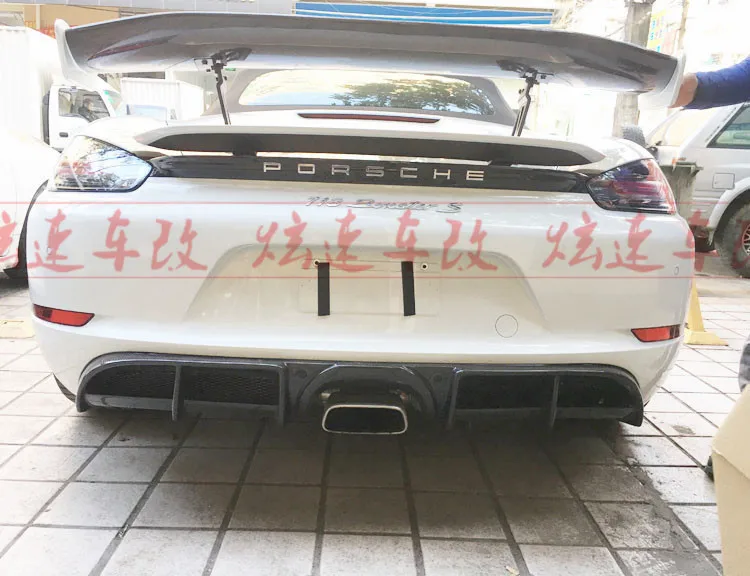 Подходит для Porsche 718 Cayman Boxster углеродное волокно задний спойлер крыло|Спойлеры и