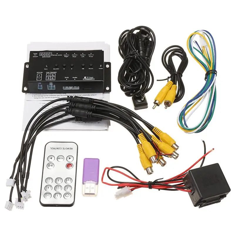 KROAK Универсальный 360 градусов DC 12V автомобильный SUV DVR Запись панорамный вид все круглые камеры заднего вида система