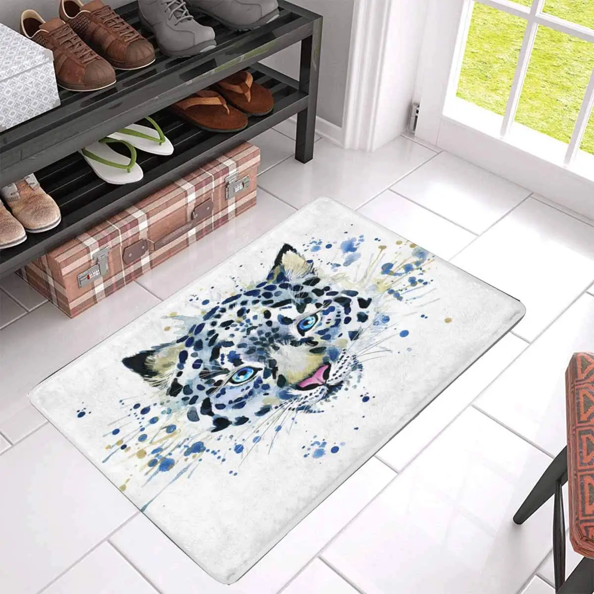 Леопардовый Коврик противоскользящий входной коврик напольный для