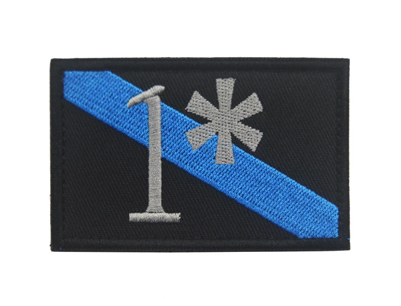 1 * тактическая Тонкая голубая нашивка с астеристом для риска|Заплатки| |