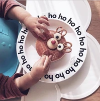 hot selling kidss alphabet plate baby shatter resistant food supplement training tableware cognition dish plate snack tray 1261