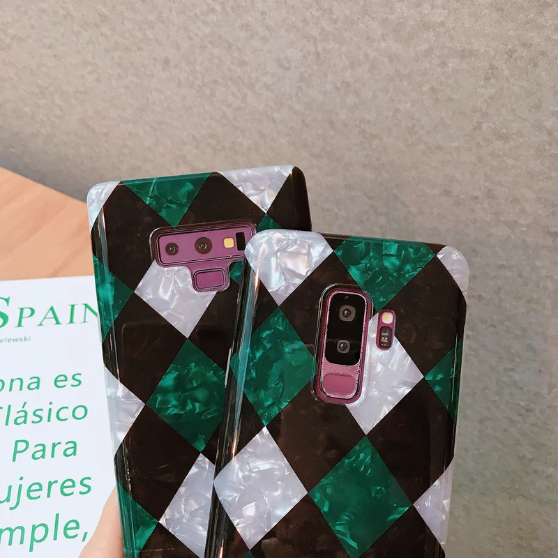 Ретро сплошной ромб чехол для Galaxy S8 S9 S10 плюс A8s A9s с украшением в виде кристаллов