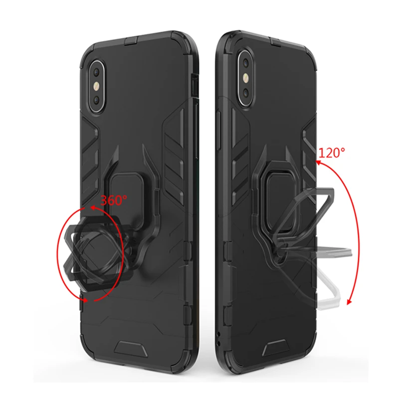 For Redmi 6 Pro Note 4 4X 5 Armor Case Luxury Magnetic Car Metal Ring Holder Stand Cover for Xiaomi Mi 8 6X 5X Max 3 | Мобильные