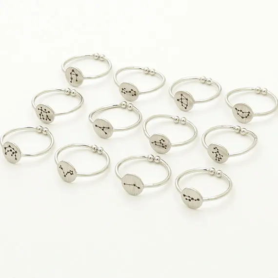 Регулируемое Открытое кольцо ювелирные изделия 12 знаков зодиака зодиакальные