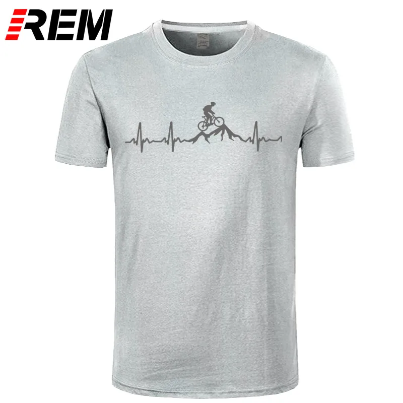 REM, футболка для горного велосипеда, сердцебиение, смешная, MTB, Dirt Bike, футболка размера плюс, на заказ, короткий рукав, Мужская футболка, модная, семейная, хлопок