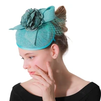 2020 new hair fascinator ladies bow hat veil hair accessories wedding party millinery hat fabric flower fedora caps headband