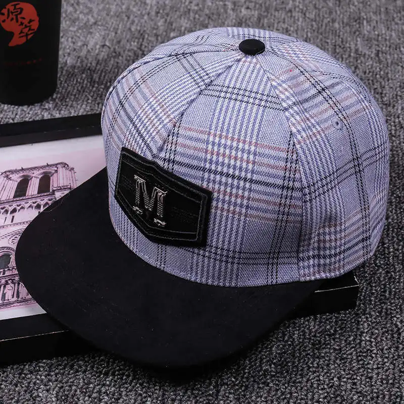 New Adult 3D Cute Devil Eyes Embroidery Baseball Caps Cat Ear Horn Rivet Plaid Snapback Cap Metal M Emble Punk Cap Hats YY175