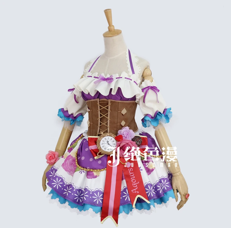 Love Live Sunshine Aqours Косплей Костюм Чика таками Рубиновая Роза макияж Kanan Matsuura Valentine Idol женская униформа платье