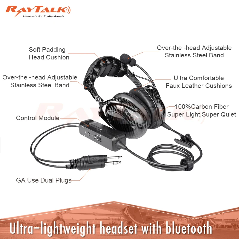 Гарнитура пилота ANR из углеродного волокна Bluetooth наушники активное