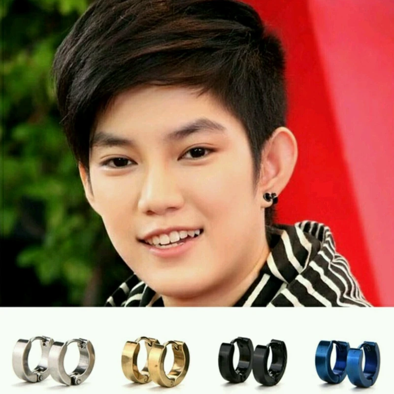 1 пара крутых мужских сережек из нержавеющей стали серебристого и золотого цвета